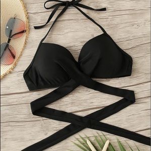 Wrap Halter Swimming Top